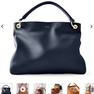 Mark And Graham Navy Shoulder Bag with Gold Details *No Monogram* NWT